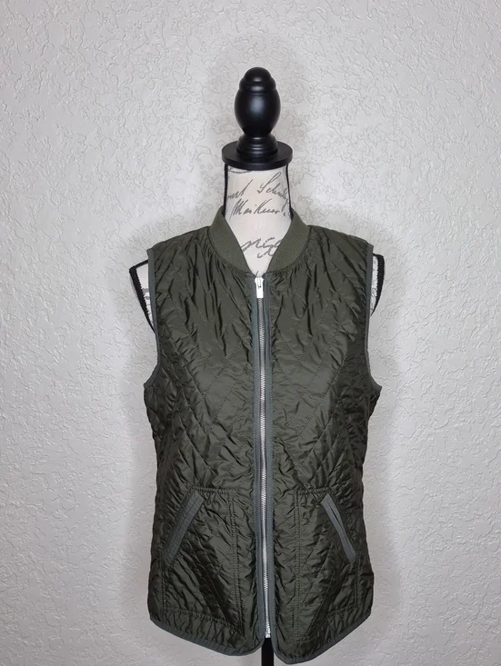 Old Navy Quilted Zip Front Vest Green Size M‎