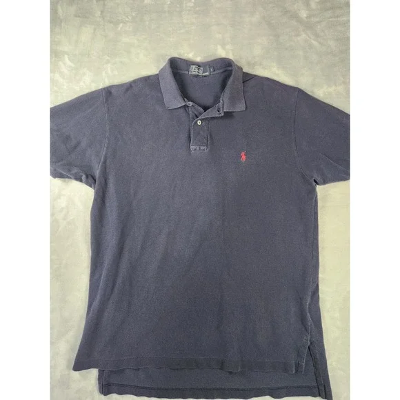 Men's Polo Ralph Lauren Navy Shortsleeve Polo‎ Shirt Classic Fit Size Large