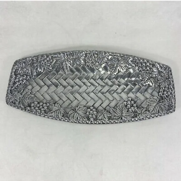 LENOX Grape Weave Bread Tray Metal Alloy 14” x 7” - Retired BEAUTIFUL