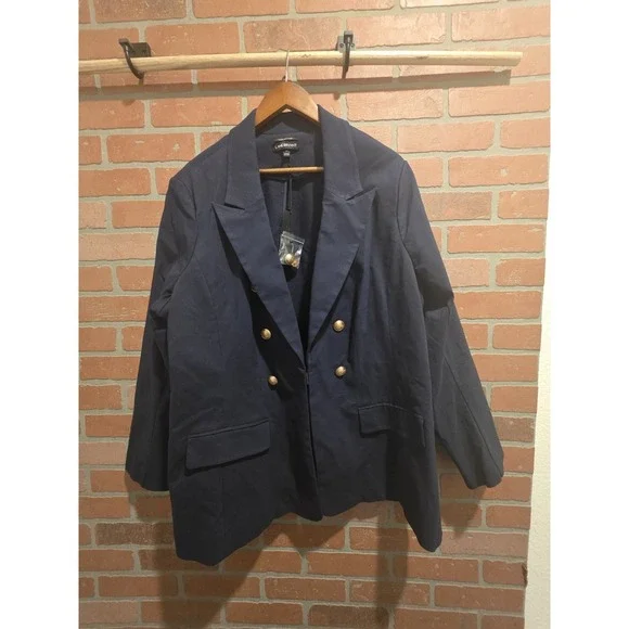 Lane Bryant Blazer 28 The Bryant Blazer Navy New‎ With Tags.             Sku 99