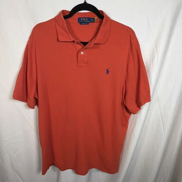 Polo Ralph Lauren Classic Fit Polo Shirt Orange Royal‎ Blue Pony