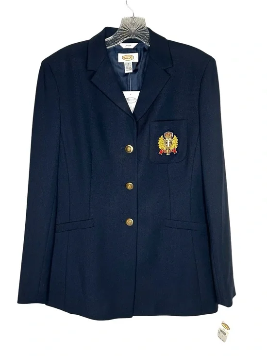 Talbots Navy Crest Blazer Women’s Size 6 Has Flaw See Photos Read Description