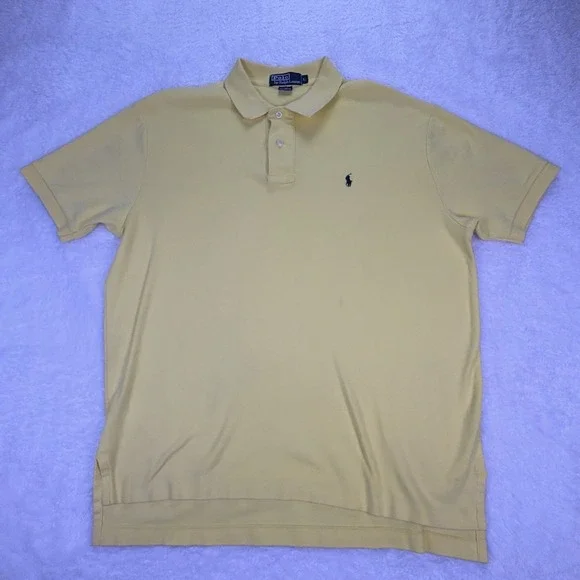Vintage Polo Ralph‎ Lauren Shirt Men's Large Yellow 100% Cotton Y2X MX