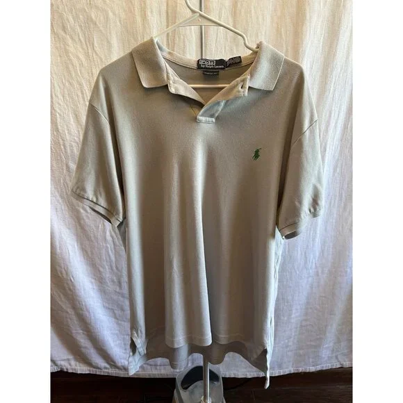 Polo‎ Ralph Lauren Men's Custom Fit Light Gray Polo Shirt, Size XL