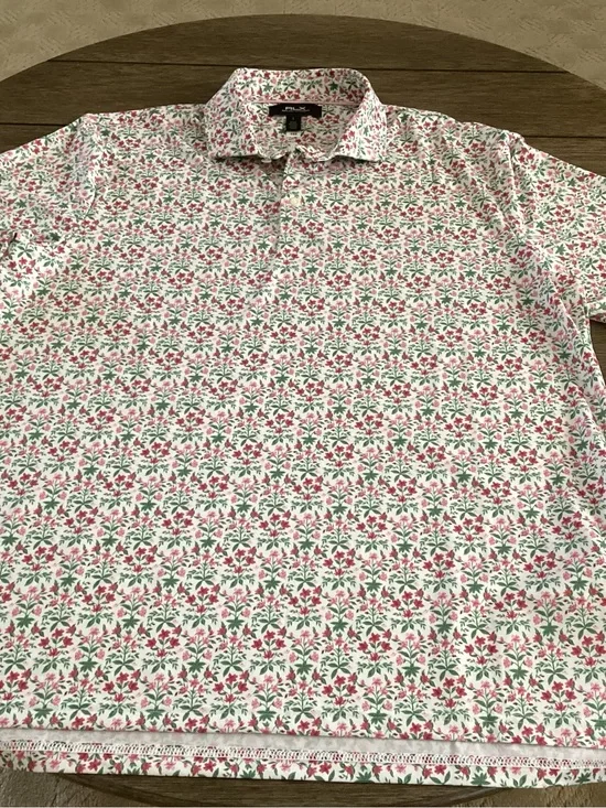 Ralph Lauren White Polo with Pink & Green Floral Print