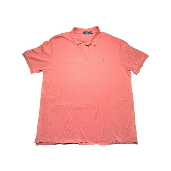Polo Ralph Lauren Short Sleeve Shirt Size 4XB Orange Pony‎ Preppy Classic #IJ8