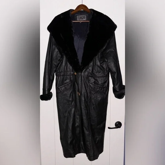 Wilson Othello Pelle Genuine Leather Trench‎ Coat Size M Old Luxury Old World
