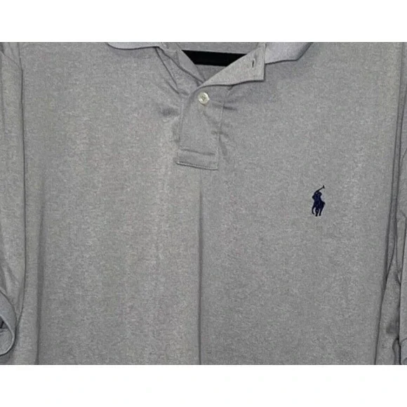 Polo Ralph Lauren Performance Polo Shirt Men's XXL Gray Stretch Golf Preppy‎