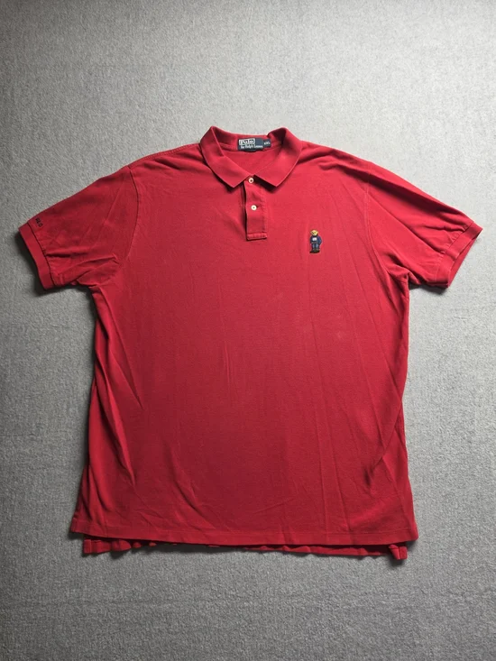 Polo Ralph Lauren Polo Bear Shirt Men's Size 2XL Red Vintage Polo RL13