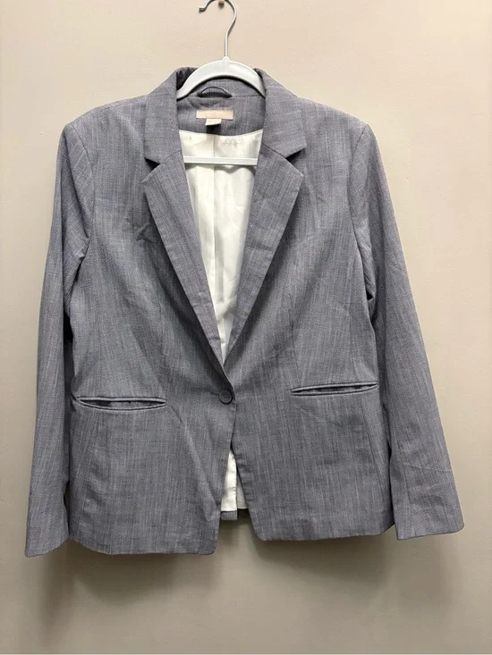 H&M Light Blue Pinstripe Single-Button Blazer