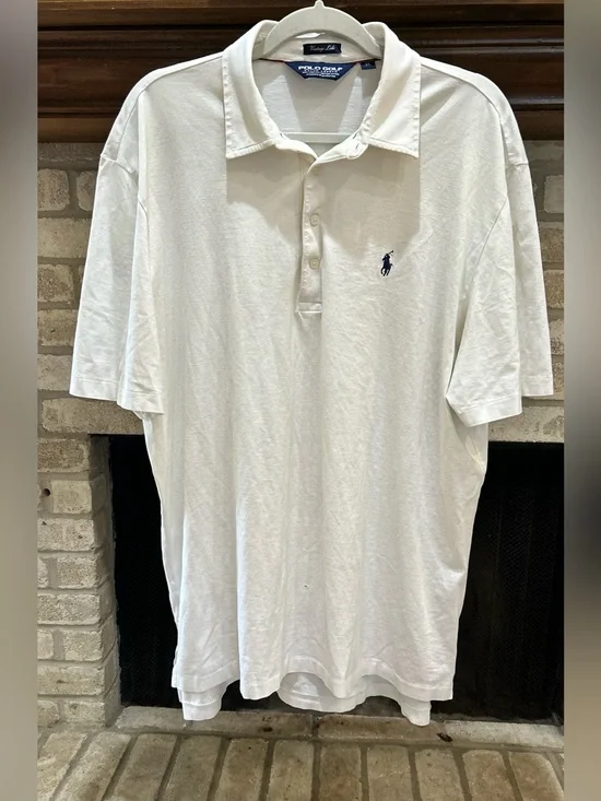 Ralph Lauren Men’s White Polo Shirt with Pony logo EUC