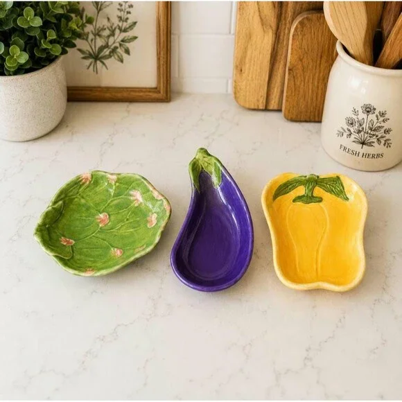 Williams Sonoma Jardin Potager Collection Set of 3 | Ceramic Vegetable Bowls | F