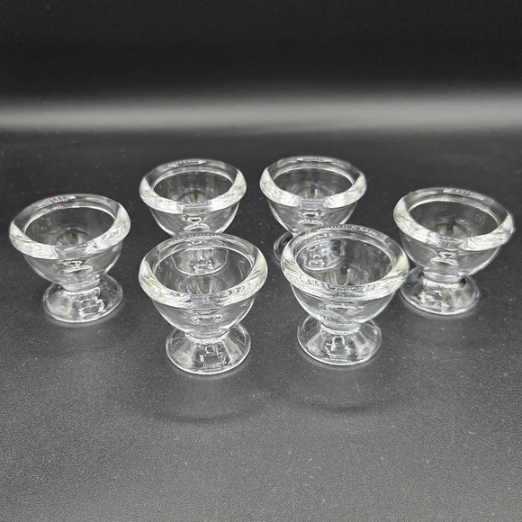 Vintage TCM MCM Glass Boiled Egg Holder/ Easter Egg Holders SET OF 6
