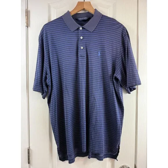 Ralph Lauren Polo Golf Pima Cotton Navy Blue Polo Shirt - Size L - ***FLAWS***