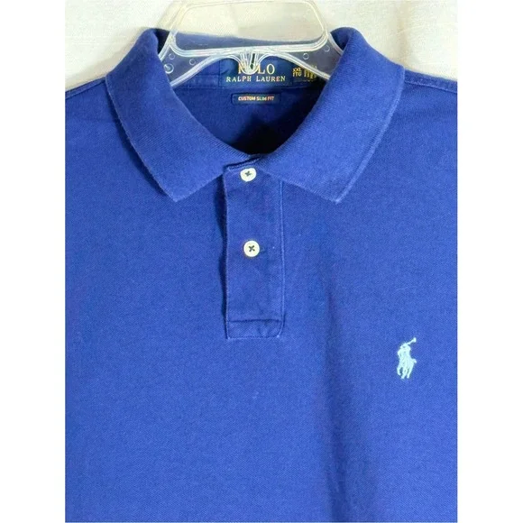 Polo by Ralph Lauren XXL Men's Custom Slim Fit Polo Shirt‎ - Blue