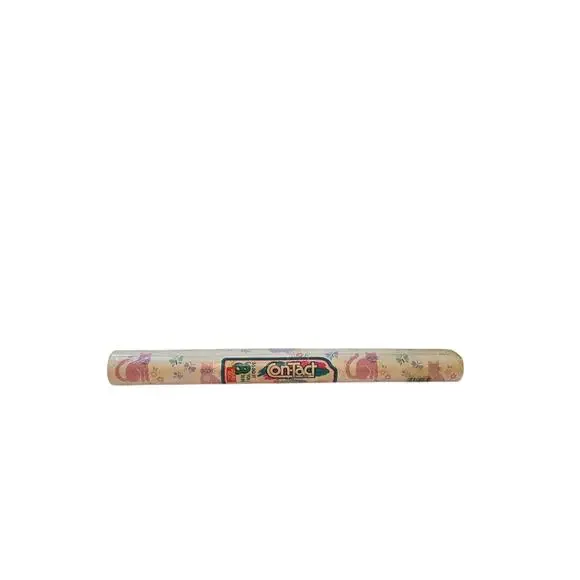 Rubbermaid Contact Paper Pink Purple Cats 1991 8 Yards x 18 In Vintage
