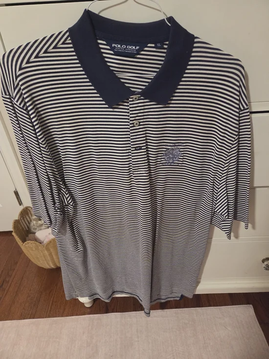 Whistling Straits Ralph Lauren Striped Navy & White Polo Shirt