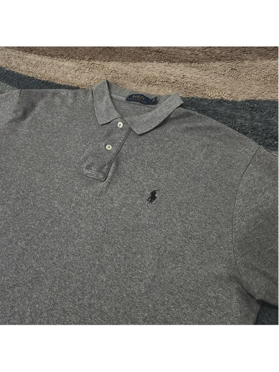 Ralph Lauren Custom Slim Fit Gray Men's Polo Shirt Size L
