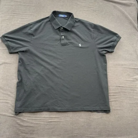 Polo Ralph Lauren‎ Polo Shirt Men 3XB Black Cotton Short Sleeve Golf Golfing.