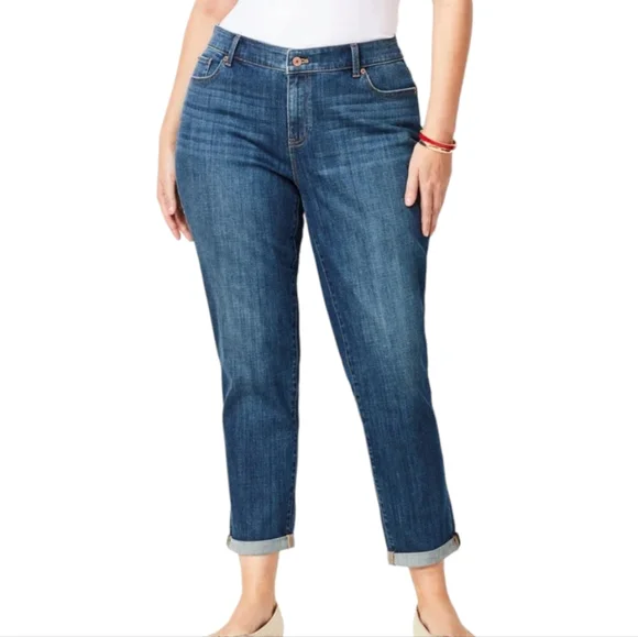 Talbots Jeans Womens Flawless Girlfriend Blue Plus Size 22 WP Stretch‎ Vector