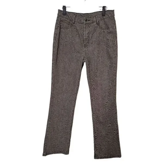Diane Gillman Dg2 pinstriped straight leg high rise jeans. Size 10.