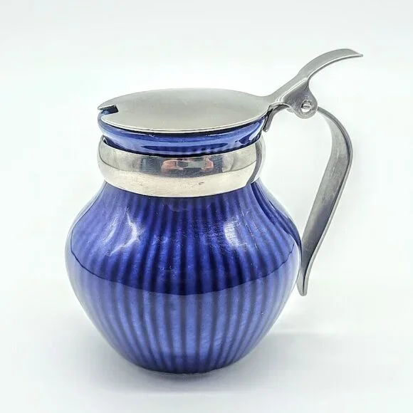 Vintage Rorstrand Gense Sweden Cobalt Blue Condiment Jam Jar