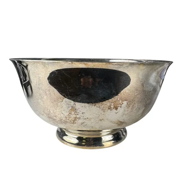 Reed & Barton Silver Plated Paul Revere Bowl‎ 8 Inch Footed Serving Dish 104