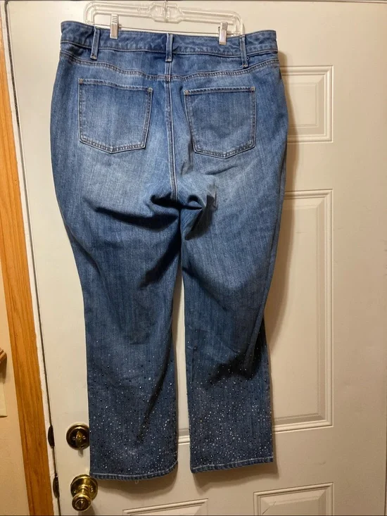Women's Blue‎ Embellished Jeans 18W