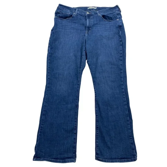 Levi Strauss Classic Bootcut Jeans Women 16S Blue Mid Rise Stretch (33.5x30)