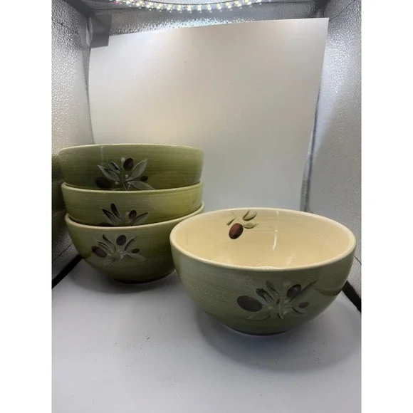 4 Better Homes & Gardens Olive Villa Cereal Soup Bowls 6