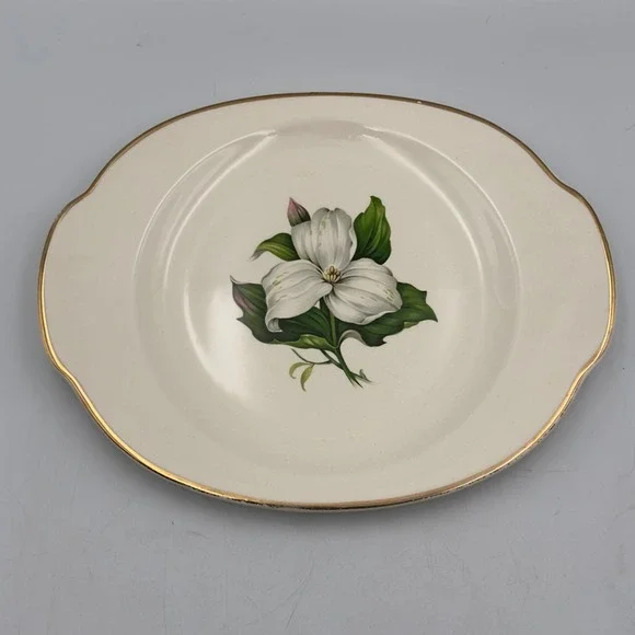 American Limoges Trillium G-410 Oval Platter Glamour 22K Gold Trim 12