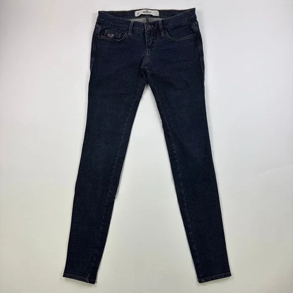 Hollister Leggings Jeans Womens 0R W24 L29 Dark Wash Low Rise Skinny Stretch