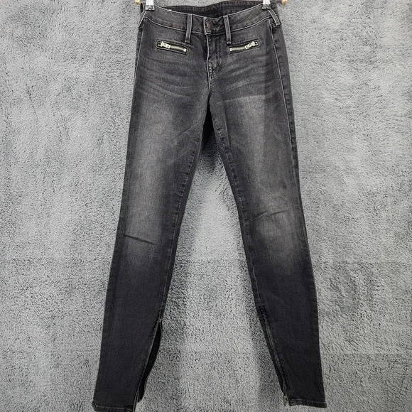 True Religion Jeans Womens 26X30 Skinny‎ Low Rise Stretch Amanda Zip Hem Y2K USA