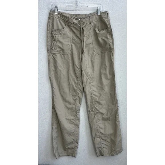 The North Face Pants Womens 8 Beige Drawstring Convertible Cargo‎ Outdoor Hiking