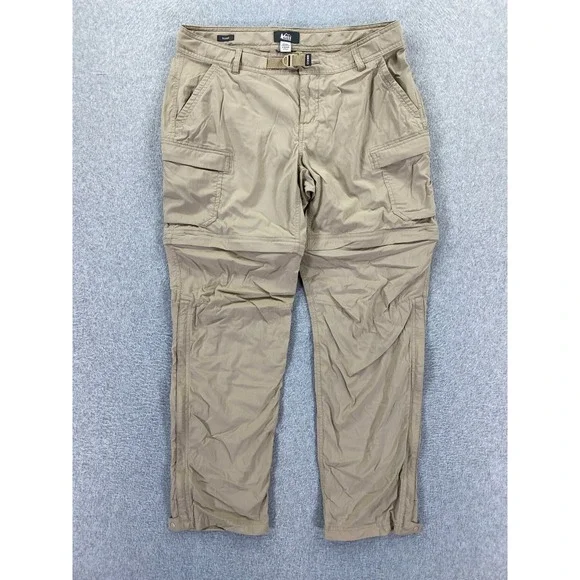 REI Co-op Womens Size 12P Classic Sahara Convertible Hiking Pants Beige‎ Utility