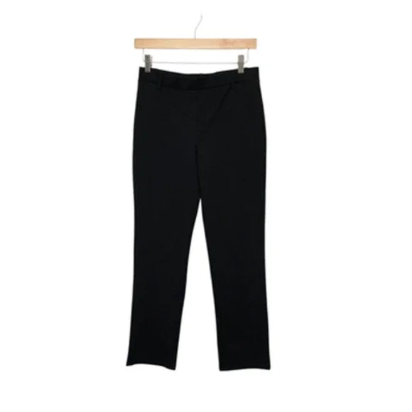 Quince Pants Womens Small Black Stretch Ponte Slim Straight Work Office W-PNT-31