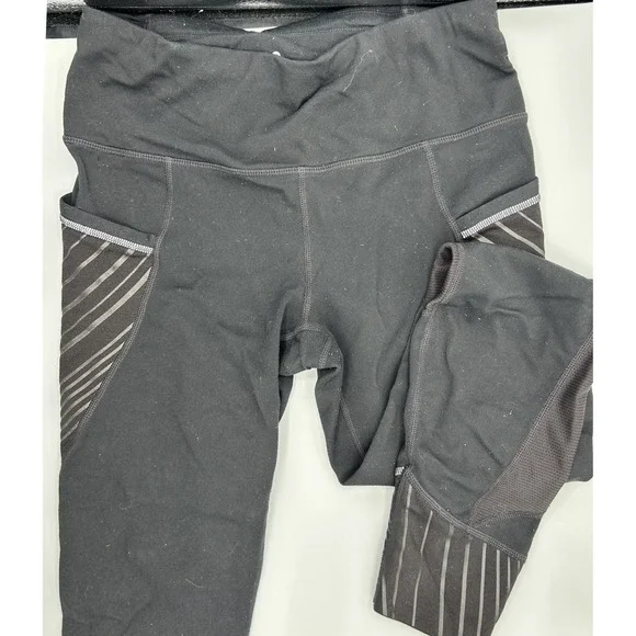 Athleta‎ Women's Black Athletic Leggings High Waist Side Pockets Size S