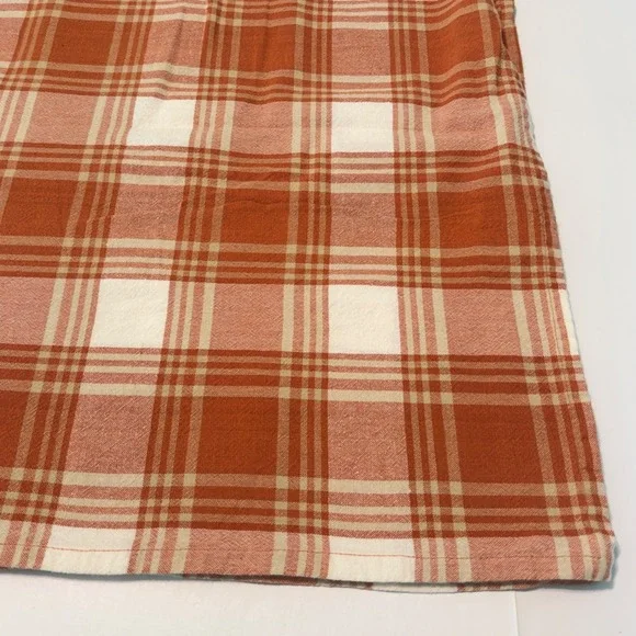 Tablecloth 49x62 Orange Plaid Rectangular Rustic Farmhouse Cottagecore Autumn
