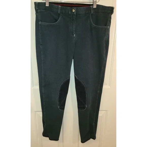 Ovation‎ Women's Euro Melange Zip Front Knee Patch Breeches 34R