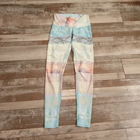 Teeki Women's Ombre Blue Athletic Balletcore Yoga Pants Leggings Size XS