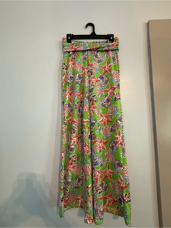 Tracy Negoshian Seashell Starfish Palazzo Beach Pants XS EUC‎