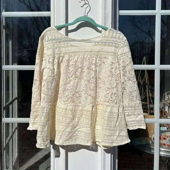 Anthropologie Meadow Rue Lace Cross-back Top NWT