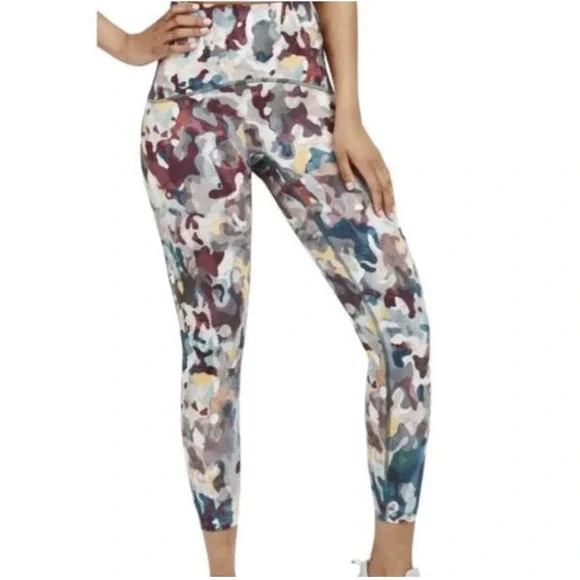 SPANX Booty‎ Boost Active Painted Camo Pink Multi Active Printed ⅞ Leggings
