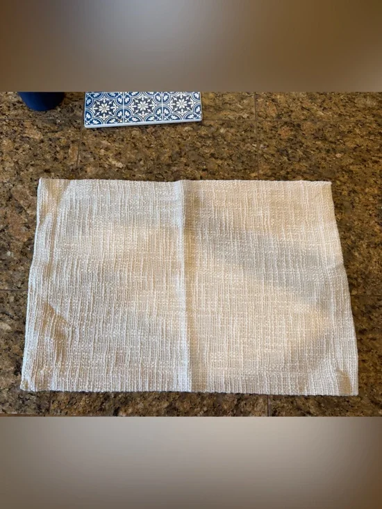 2 - margot Cream Textured Kitchen Cloth - Neutral Dinner Table Linen