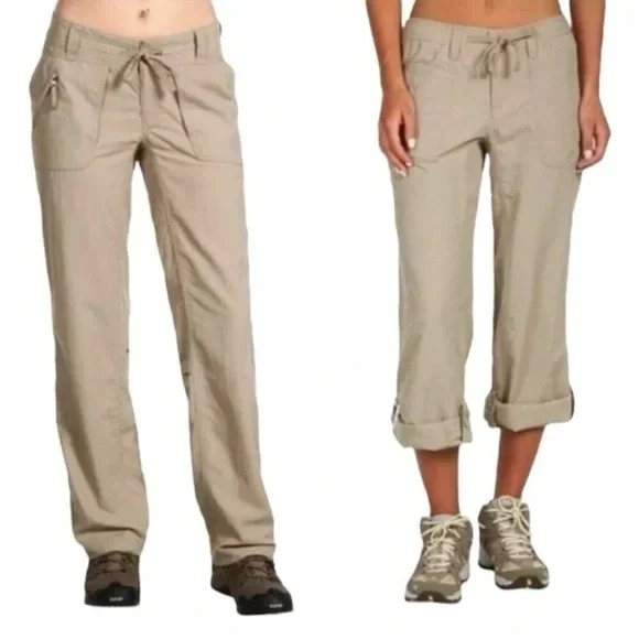 The North Face Womens Convertible Roll Up Hiking Pants Khaki Tan Size 8 Regular