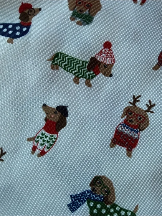 Cynthia Rowley Christmas Dachshund Tablecloth 51x70