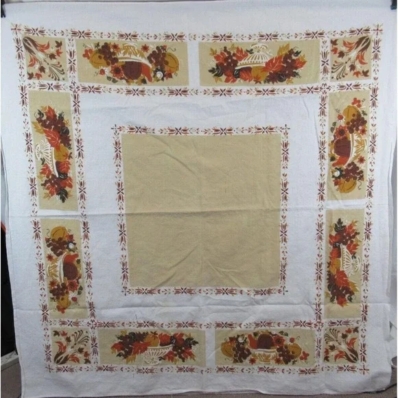 Vintage Fruit Floral Print Cotton Tablecloth 46