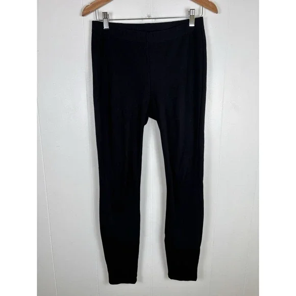 Eileen Fisher Womens XS Black Leggings Viscose Knit Slim High Rise Stretch Pants