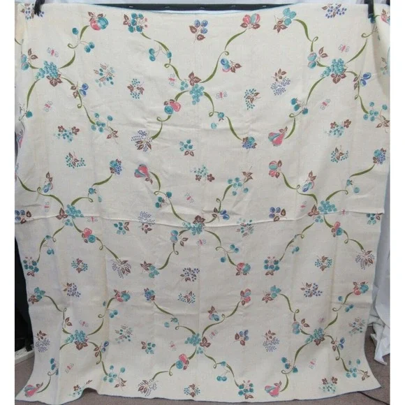 Vintage Fruit Print Cotton Blend Tablecloth 49