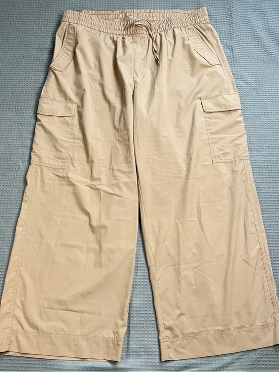 Old‎ Navy StretchTech Wide Leg Cargo Pants XXL Womens Tan High Waisted